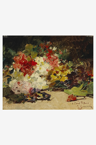 静物花瓶花卉古典油画