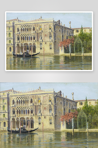 欧式油画欧洲建筑油画风景画