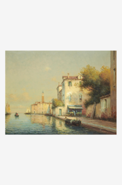 威尼斯小镇油画风景画