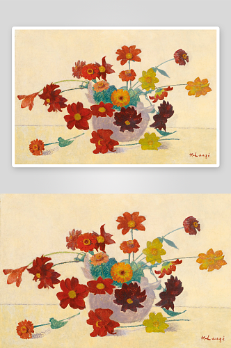 印象画静物花卉花瓶水果油画装饰画