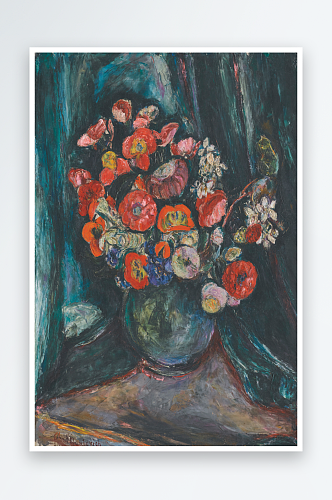 印象画静物花卉花瓶水果油画装饰画