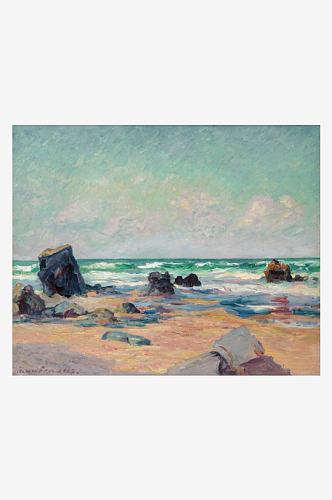 沙滩海景风景画艺术油画