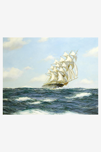 帆船海景油画风景画装饰画