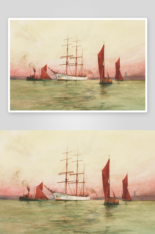 帆船海景风景画装饰画