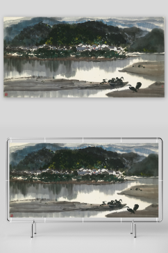 吴冠中水墨山林抽象风景画