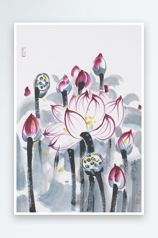 吴冠中水墨风景画艺术画
