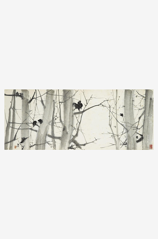 吴冠中水墨抽象艺术画
