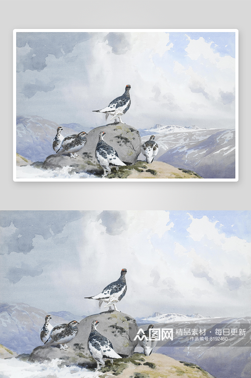 约翰哈里高清鸟类油画风景画素材