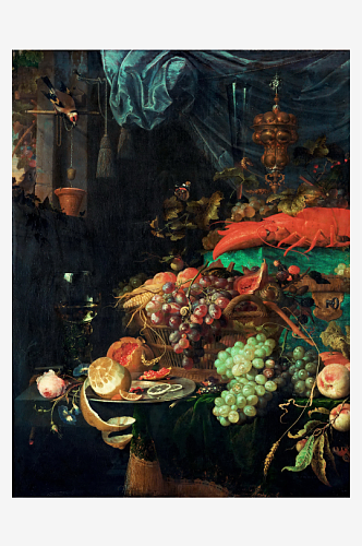 卢浮宫静物花卉水果油画
