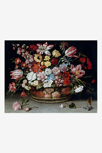 卢浮宫静物花卉水果油画