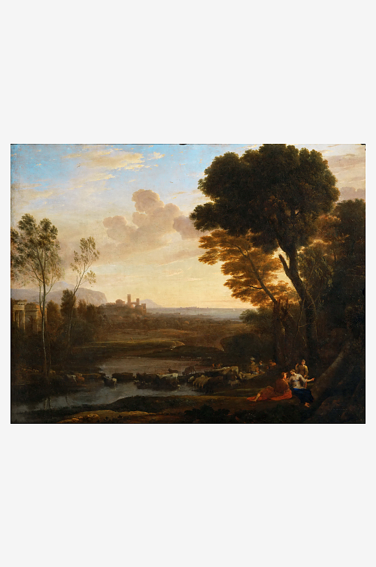 卢浮宫人物风景画油画