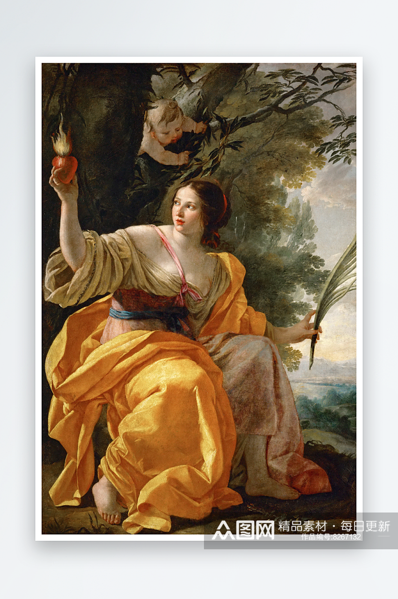 卢浮宫油画人物风景画素材