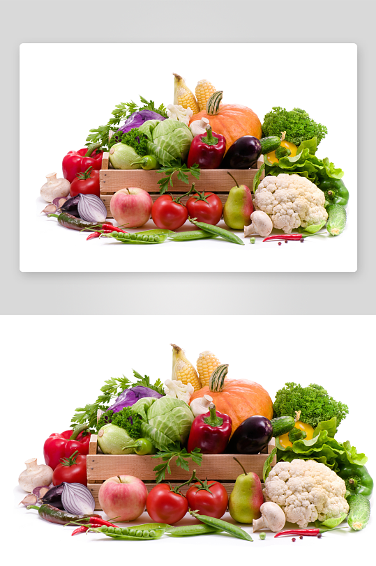 蔬菜拼团白底图片素材