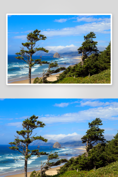 海岸海景风景画图片
