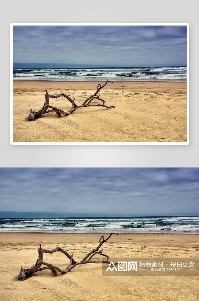 海滩海景风景画摄影图素材