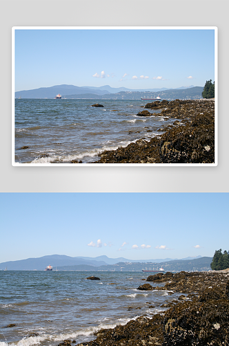 海滩海景风景画摄影图