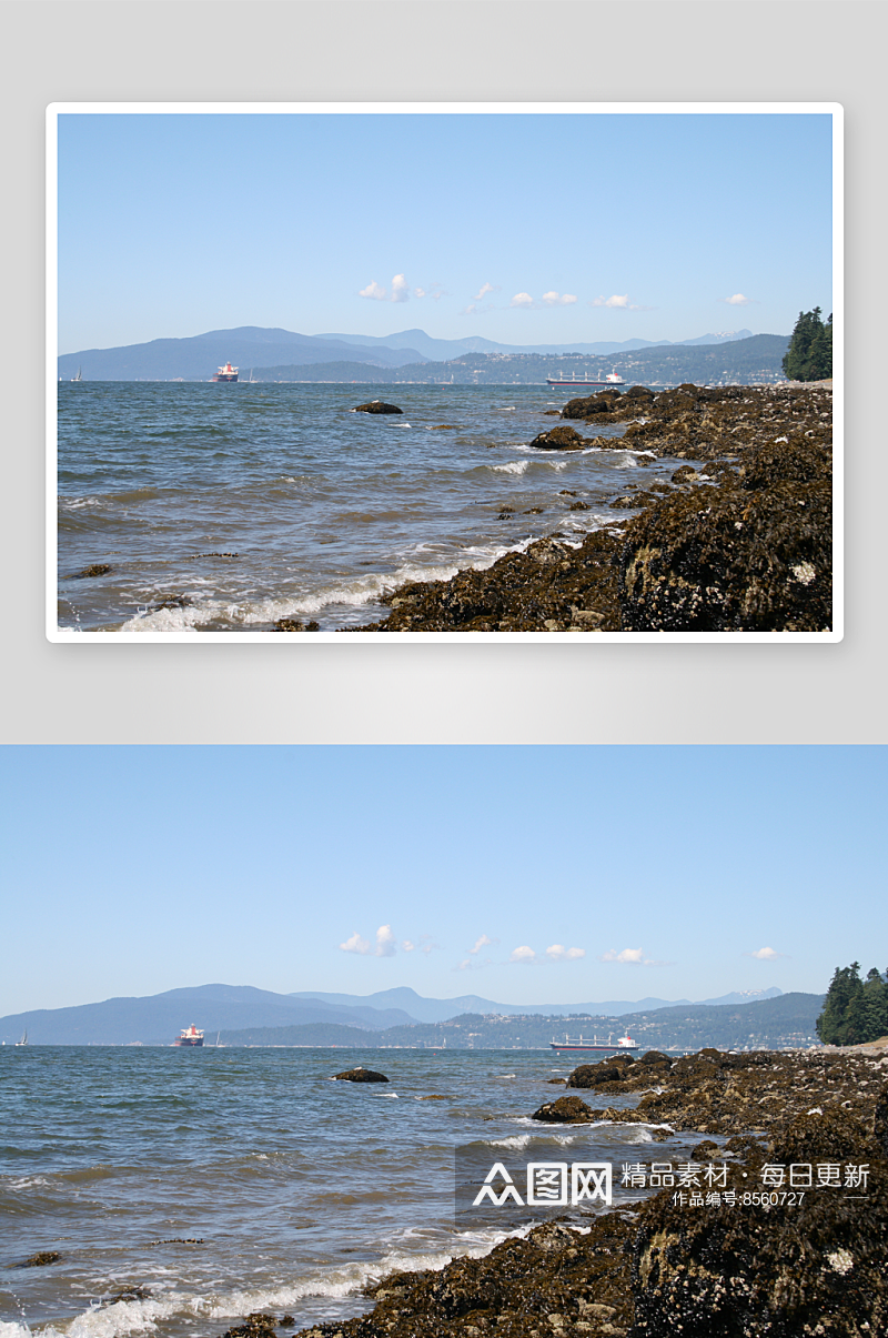 海滩海景风景画摄影图素材