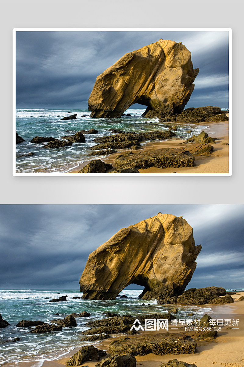 岩石海滩图片风景画素材
