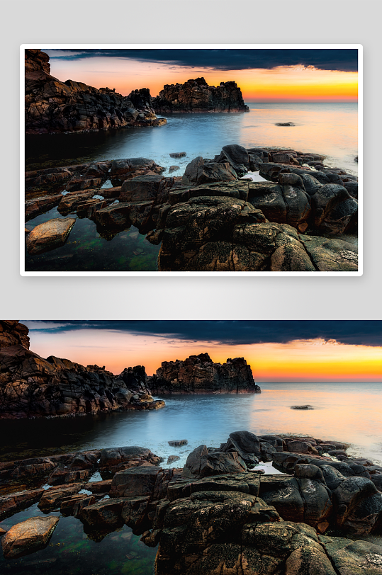 岩石海滩摄影风景画