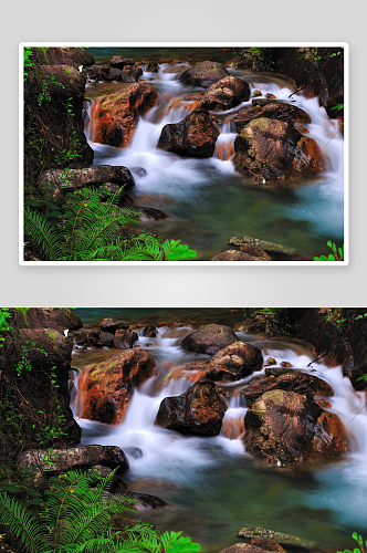 高清山水树木风景画摄影图片