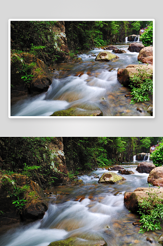 高清山水树木风景画摄影图片