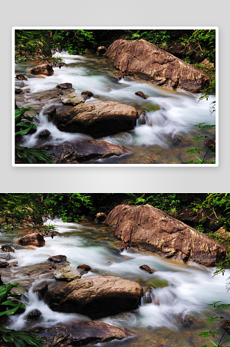 高清山水树木风景画摄影图片