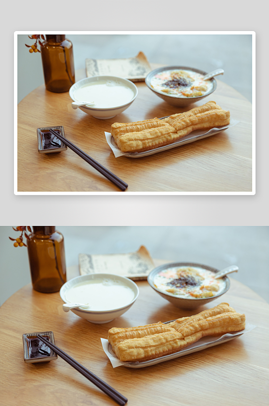 早餐豆浆油条摄影图片
