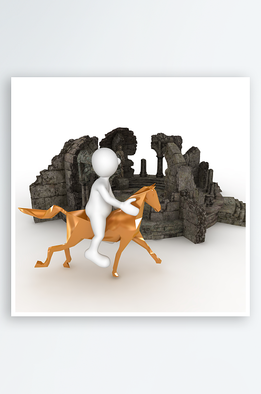 旅游休闲3D小人素材
