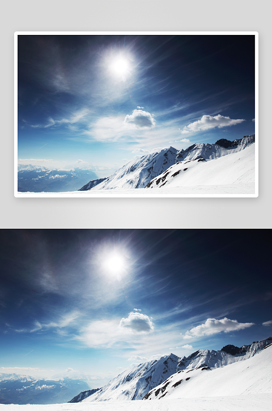 雪山雪景风景画摄影图