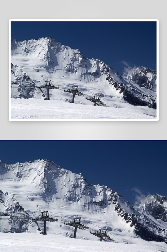 雪山雪景风景画摄影图
