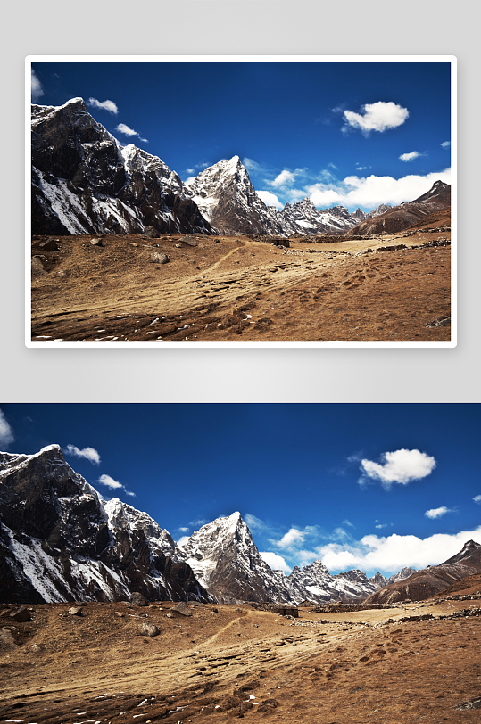 高清雪山雪景风景画