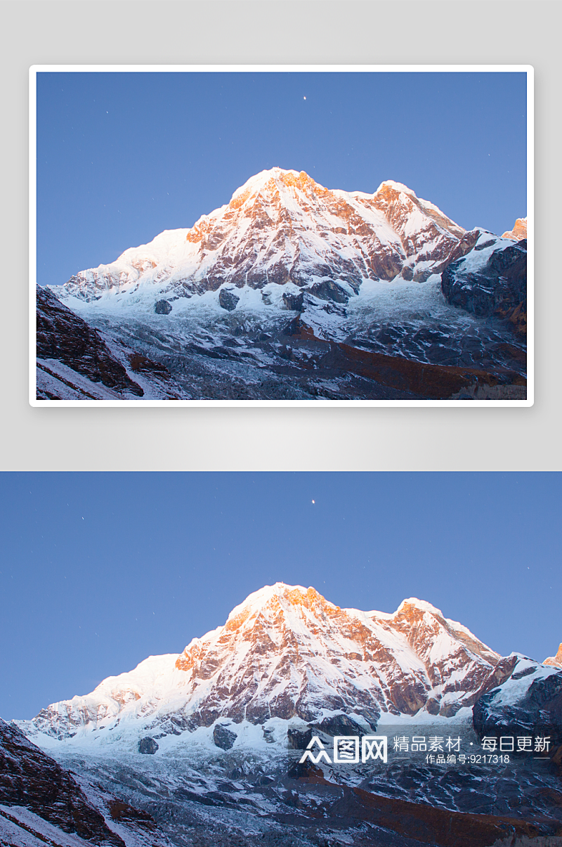 高清雪山雪景风景画素材