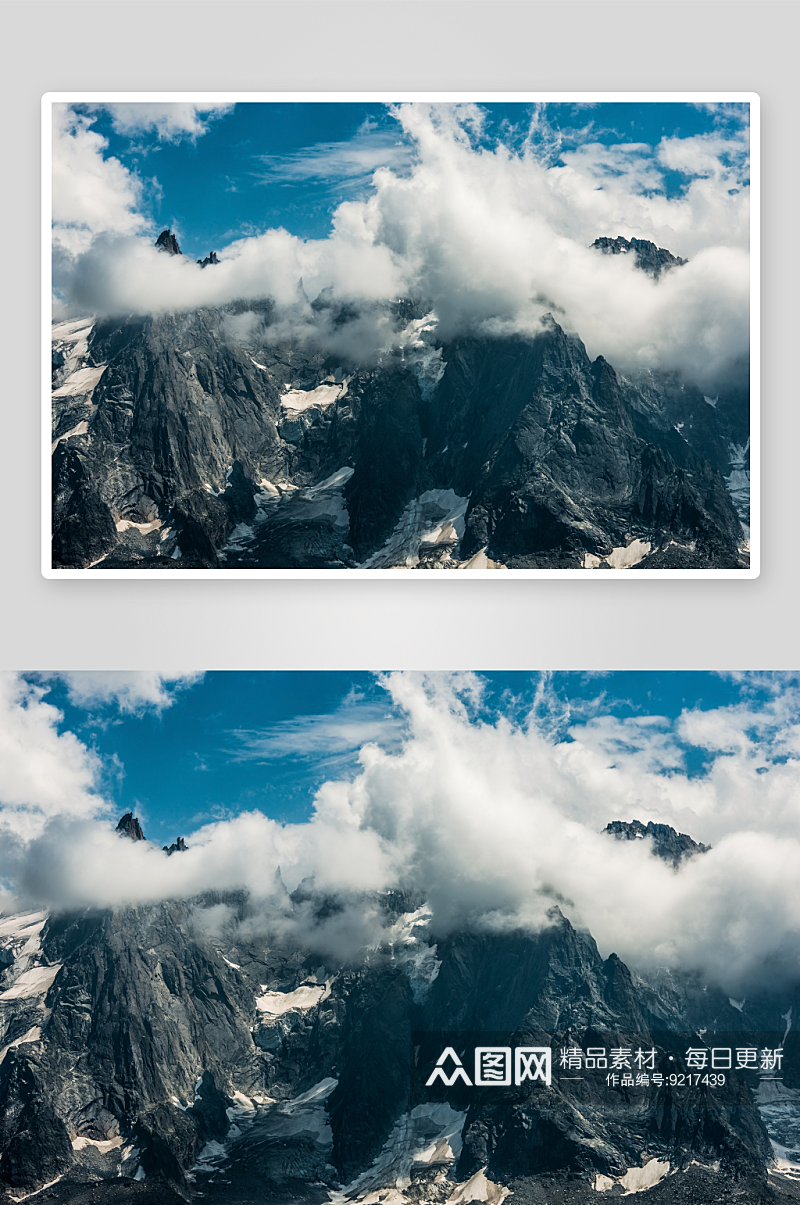 高清雪山雪景风景画素材