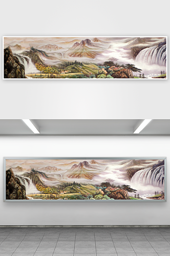中式山脉山水装饰画挂画