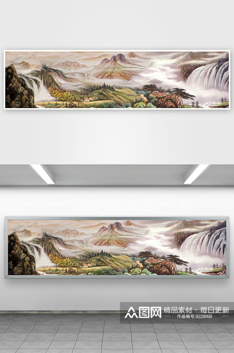 中式山脉山水装饰画挂画素材