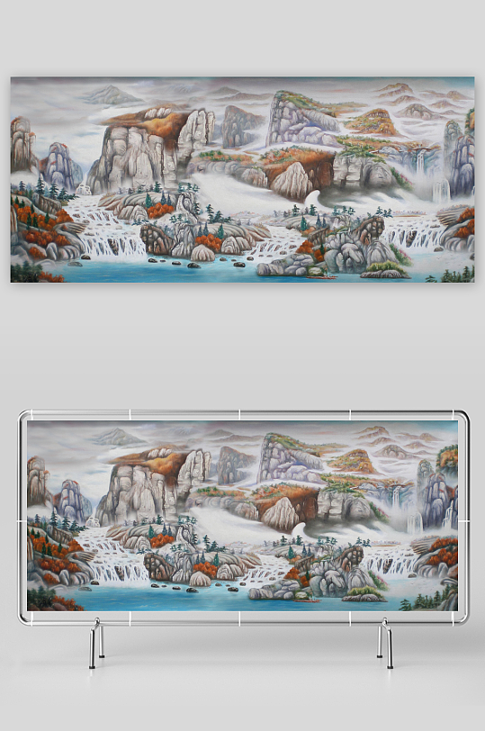 中式山脉山水装饰画挂画