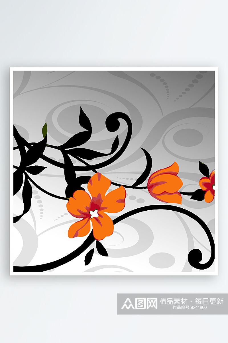 花卉花纹复古装饰画素材