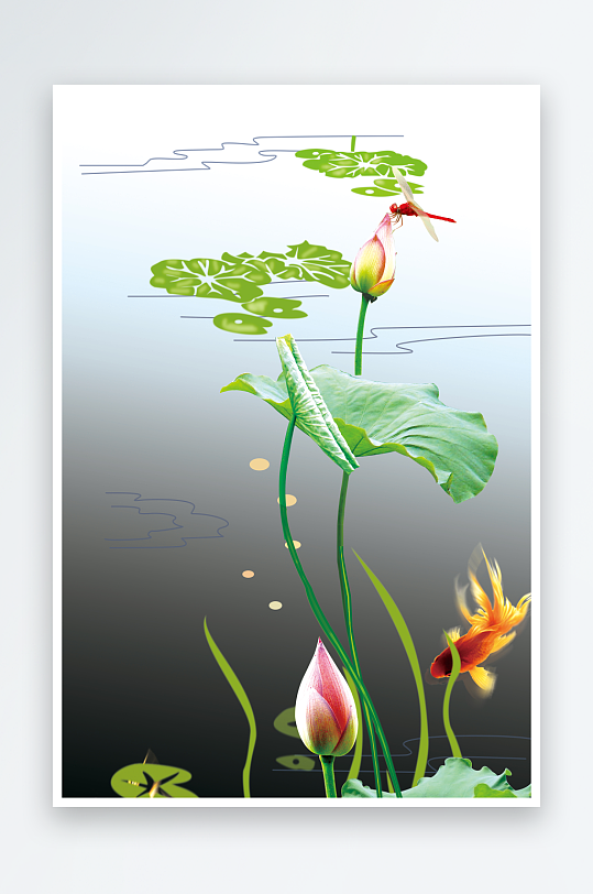 花卉背景墙装饰画-众图网