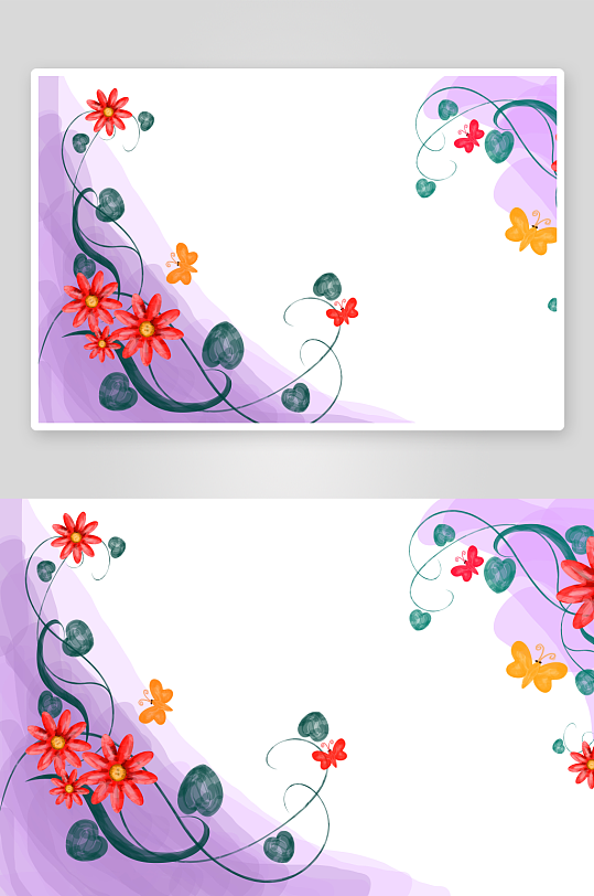 唯美花卉背景墙装饰画-众图网