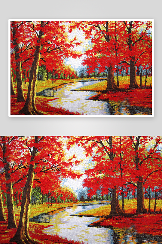 唯美风景画背景墙装饰画-众图网