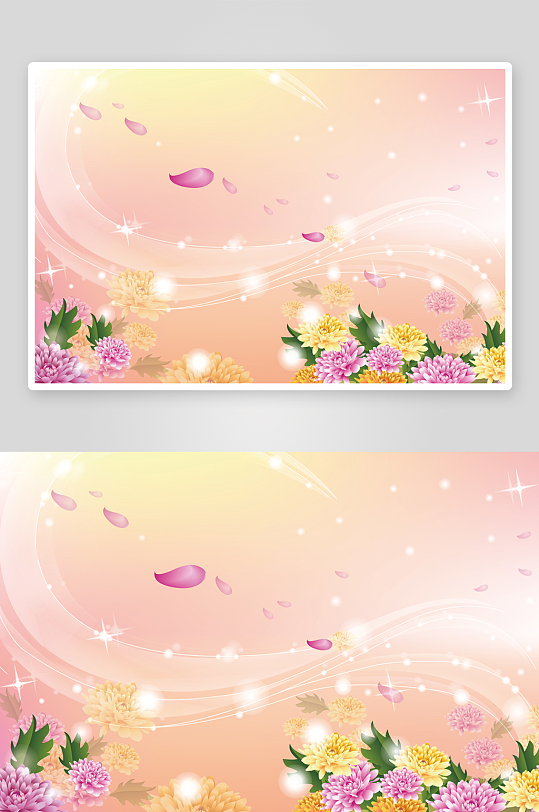 唯美花卉背景墙装饰画-众图网