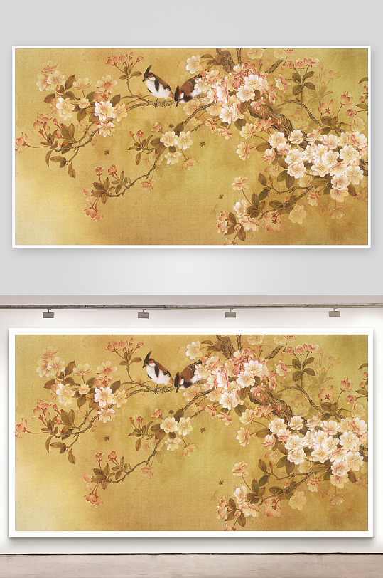 中式风景画背景墙装饰画-众图网