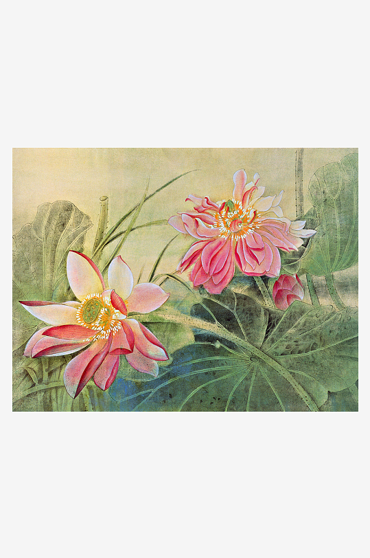 中式风景画背景墙装饰画-众图网