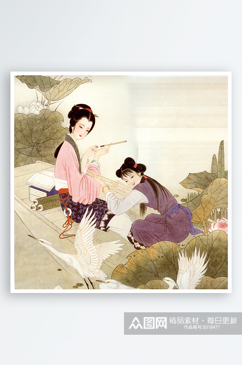 中式风景画背景墙装饰画素材