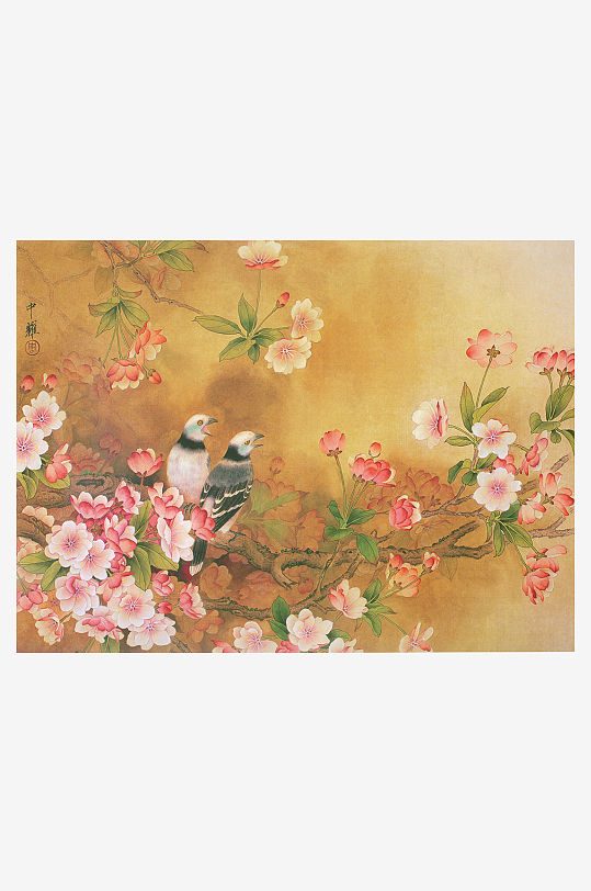 中式风景画背景墙装饰画-众图网