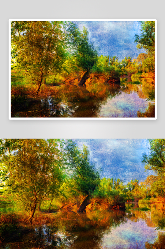 中式风景画背景墙装饰画-众图网