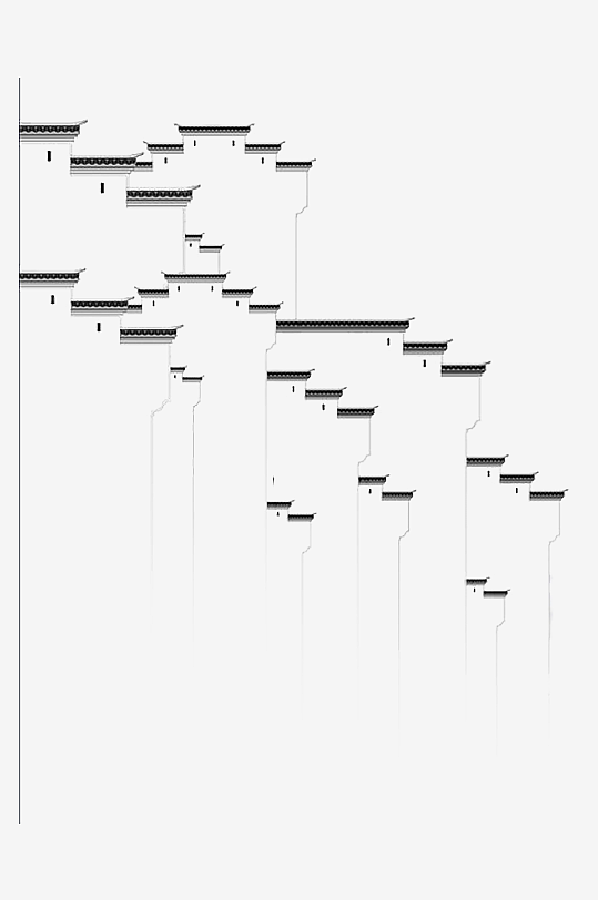 水墨中式建筑免抠素材