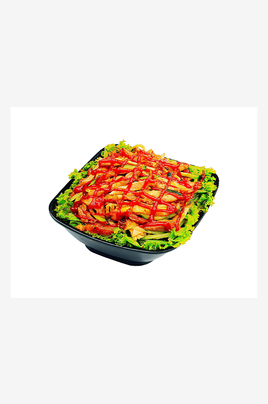 烤肉拌飯美食攝影圖