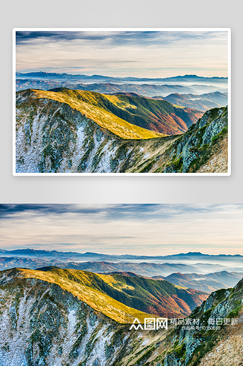 山脉山峰山丘风景画摄影图素材