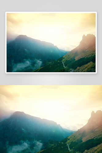 山脉山峰山丘风景画摄影图
